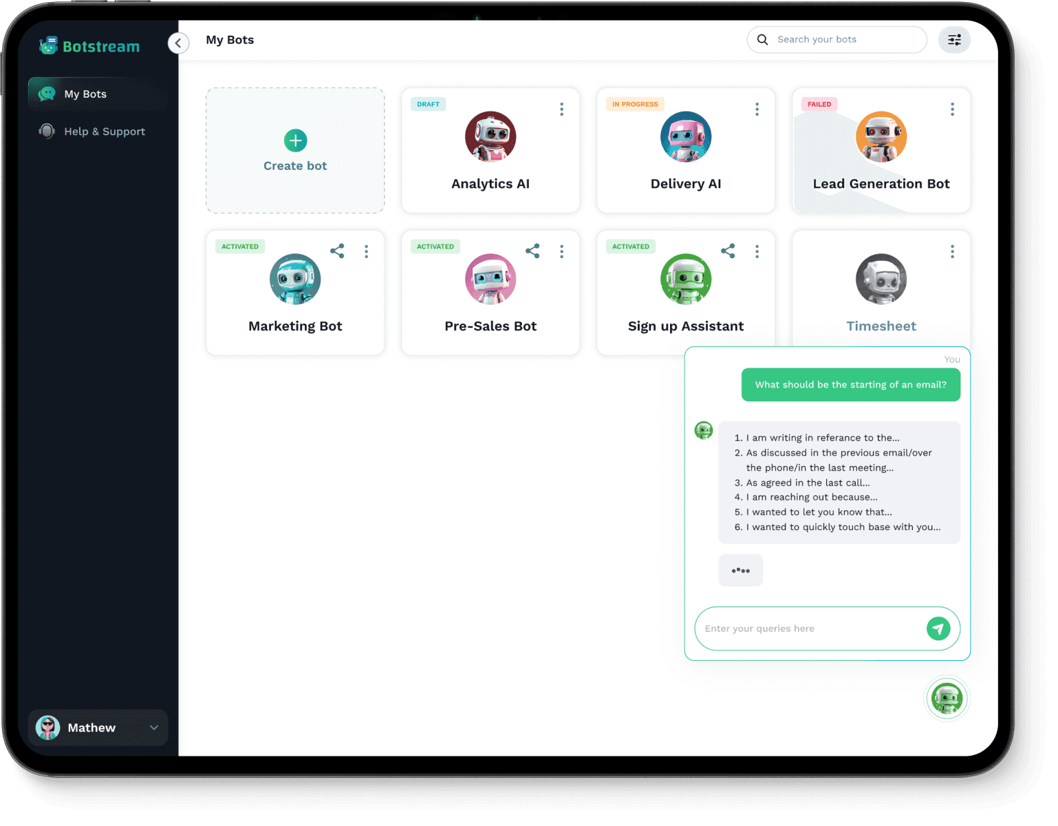 Botstream - Customizable Chatbot Integration