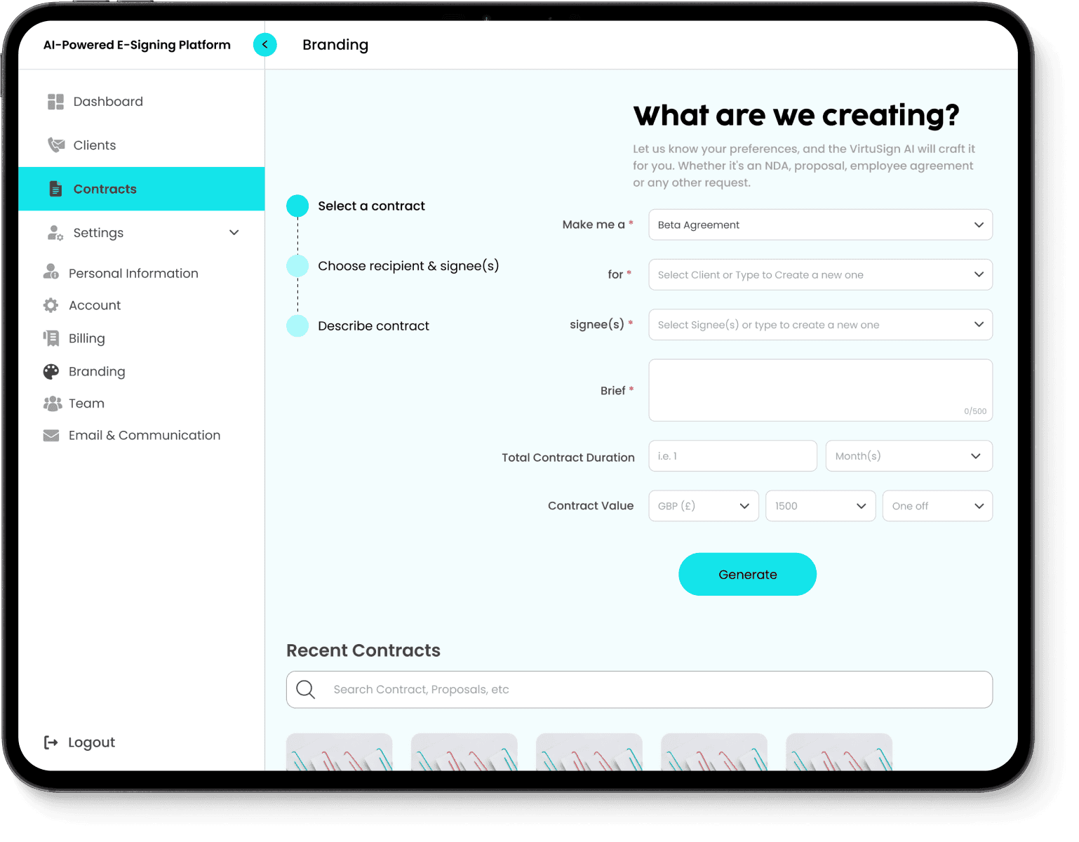 VirtuSign - AI Legal Contract Creation